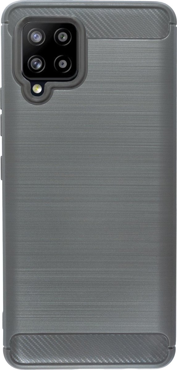 Bmax Carbon Soft Case Hoesje Voor Samsung Galaxy A42 - Grey/ - Grijs