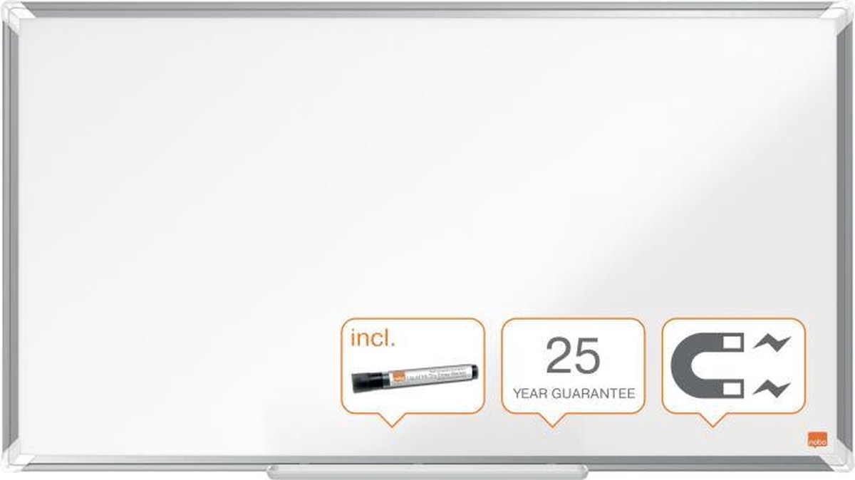 Nobo Whiteboard Breedbeeld Magnetisch Premium Plus 89x50 Cm Email