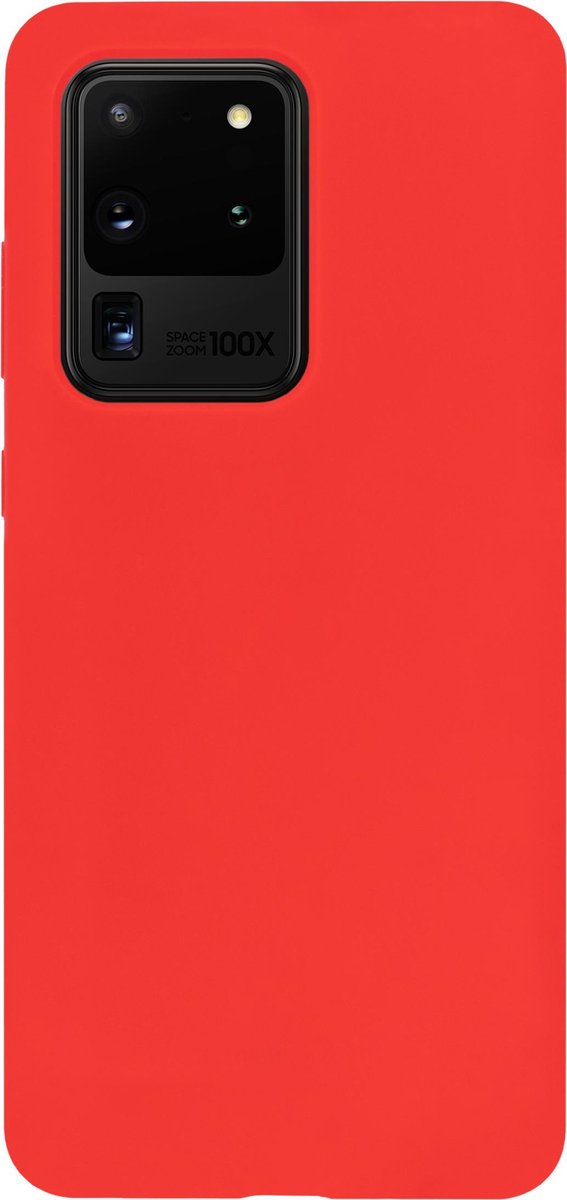 Bmax Liquid Silicone Case Hoesje Voor Samsung Galaxy S20 Ultra - Dark Red/donker - Rood