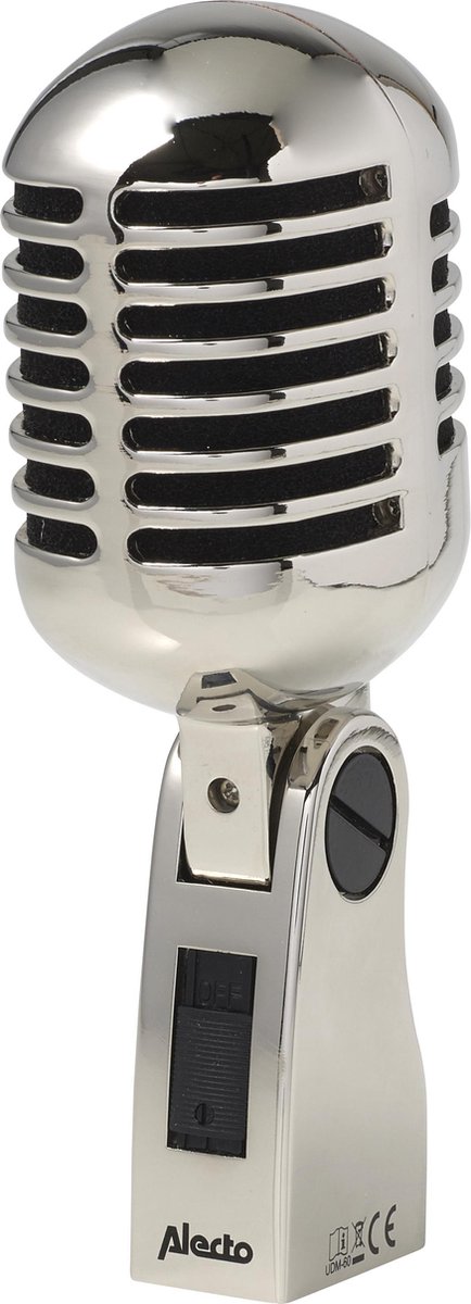 Alecto Udm-60 - Retro Microfoon, Chroom - Grijs