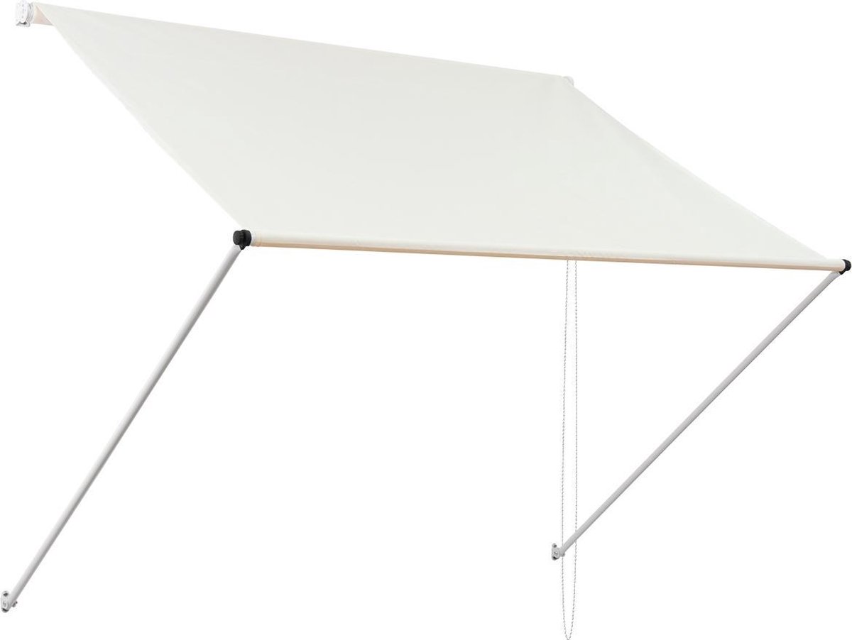 Ml-design Zonnescherm, 350x120 Cm, Gemaakt Van Metaal En Polyester - Beige