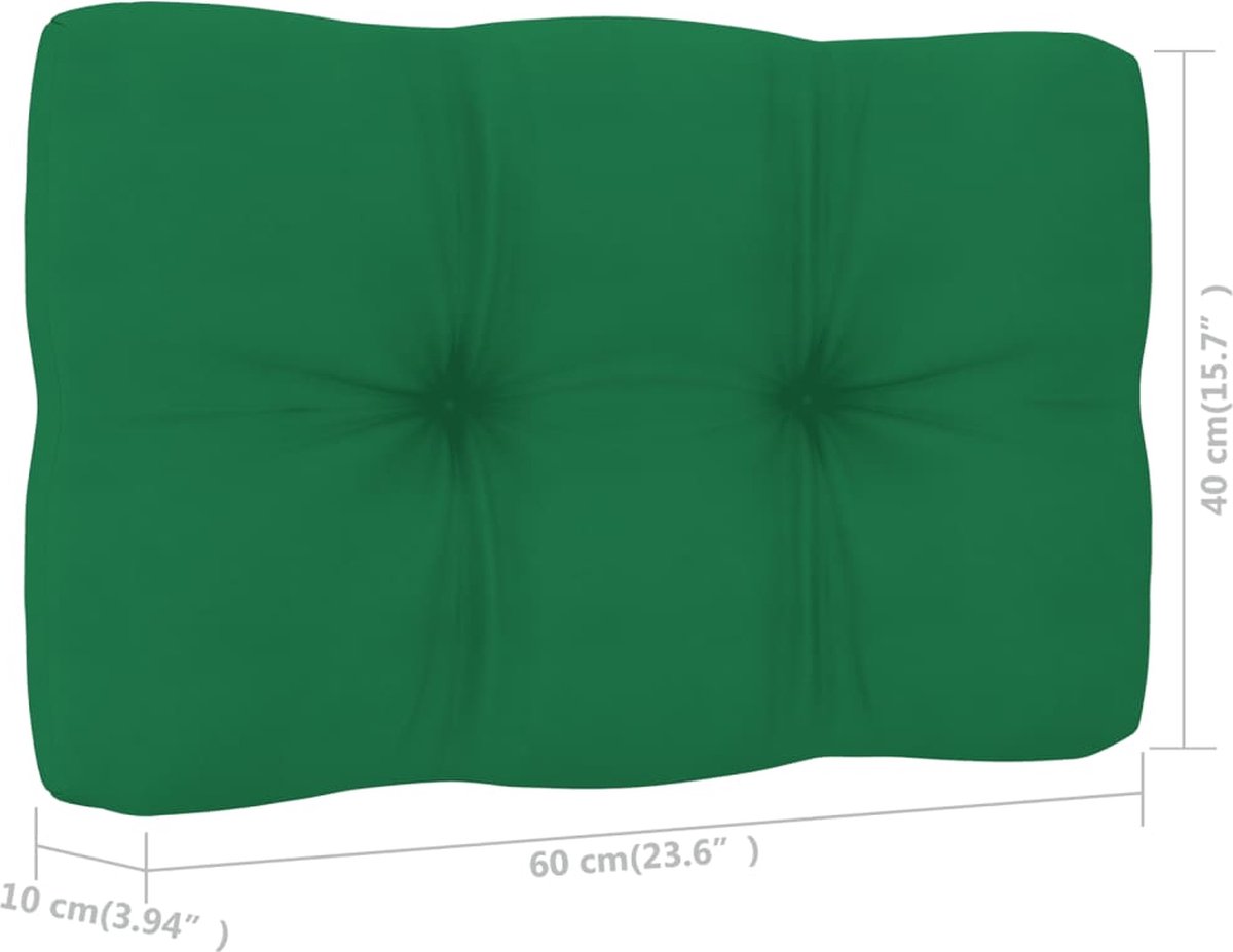 Vidaxl Tuinstoelen 2 St Mete Kussens Geïmpregneerd Grenenhout - Groen