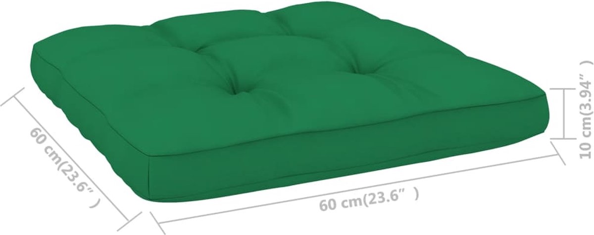 Vidaxl Tuinstoelen 2 St Mete Kussens Geïmpregneerd Grenenhout - Groen