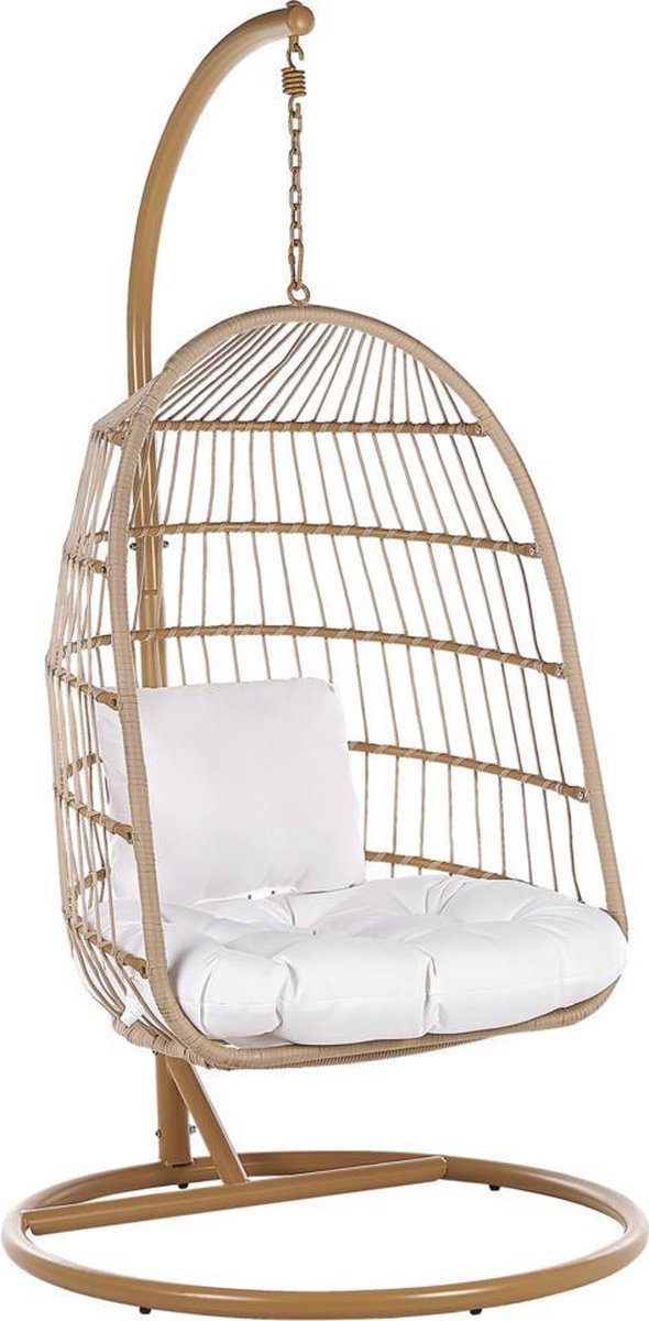 Beliani Allera - Hangstoel-natuurlijk-pe Rotan - Beige