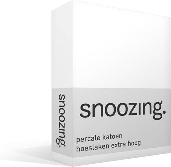 Snoozing - Hoeslaken - Percale Katoen - Extra Hoog - 160x220 - - Wit