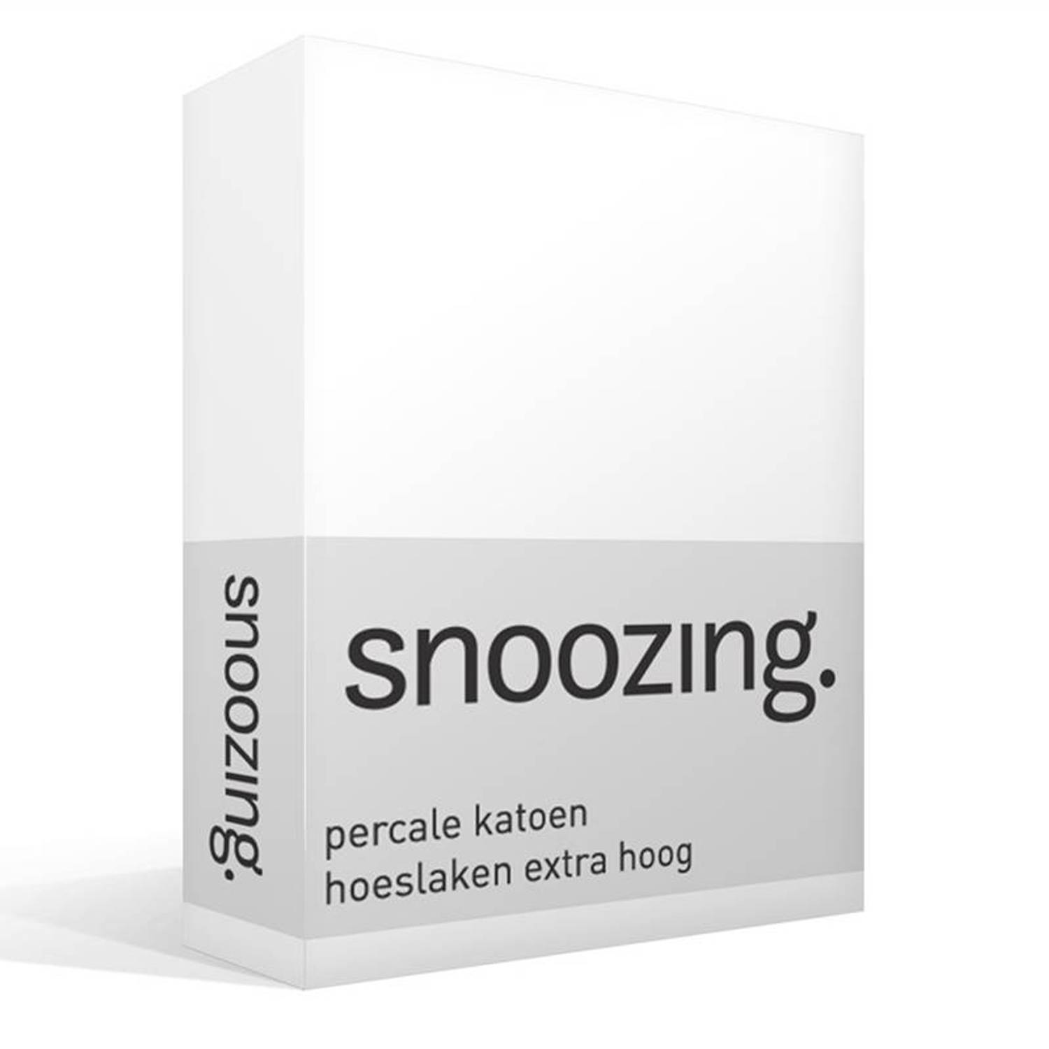 Snoozing - Hoeslaken - Percale Katoen - Extra Hoog - 160x200 - - Wit
