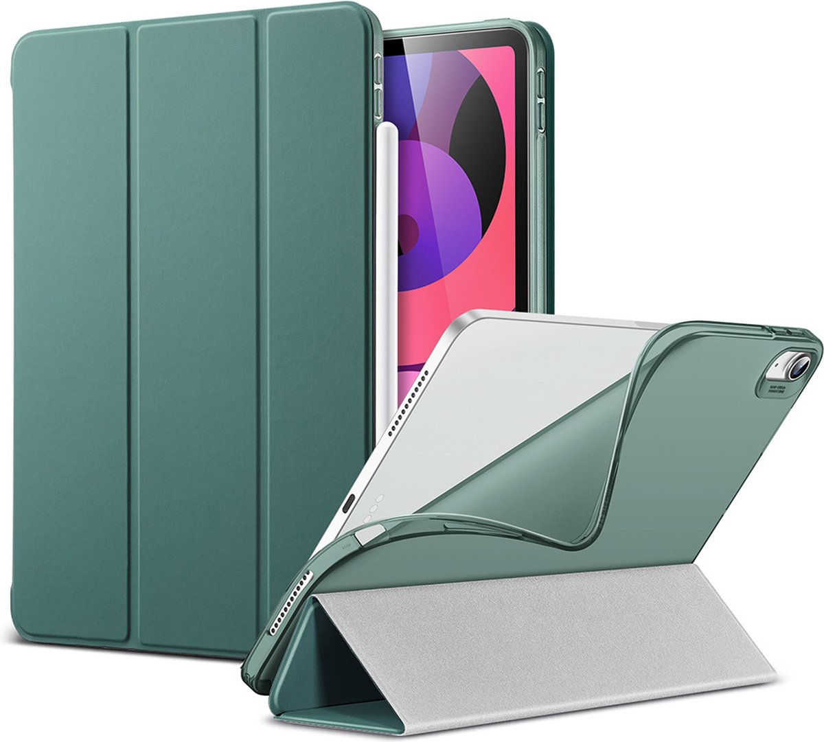 ESR Smartcase Hoes iPad Air 4 2020 - 10.9 inch - Zachte Binnenkant - Groen