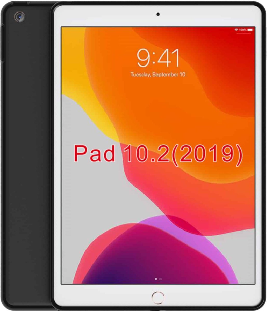 FONU Siliconen Backcase Hoes iPad 9 2021 / iPad 8 2020 / iPad 7 2019 - 10.2 inch - Matt - Zwart