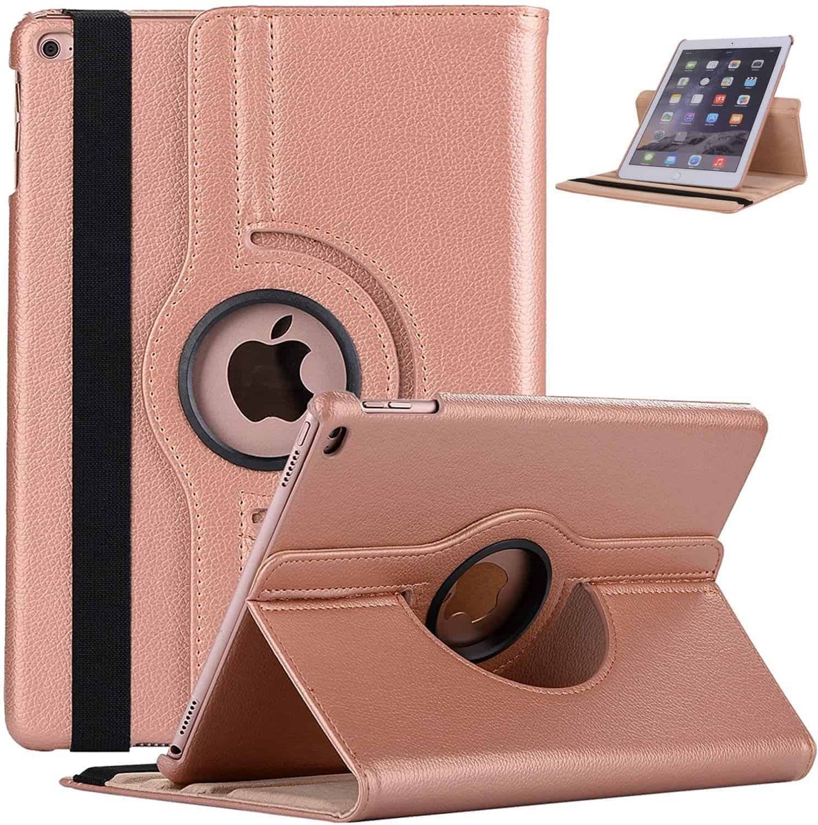 FONU 360 Boekmodel Hoes iPad Air 1 2013 - 9.7 inch - A1474 - A1475 - Rosegoud - Draaibaar