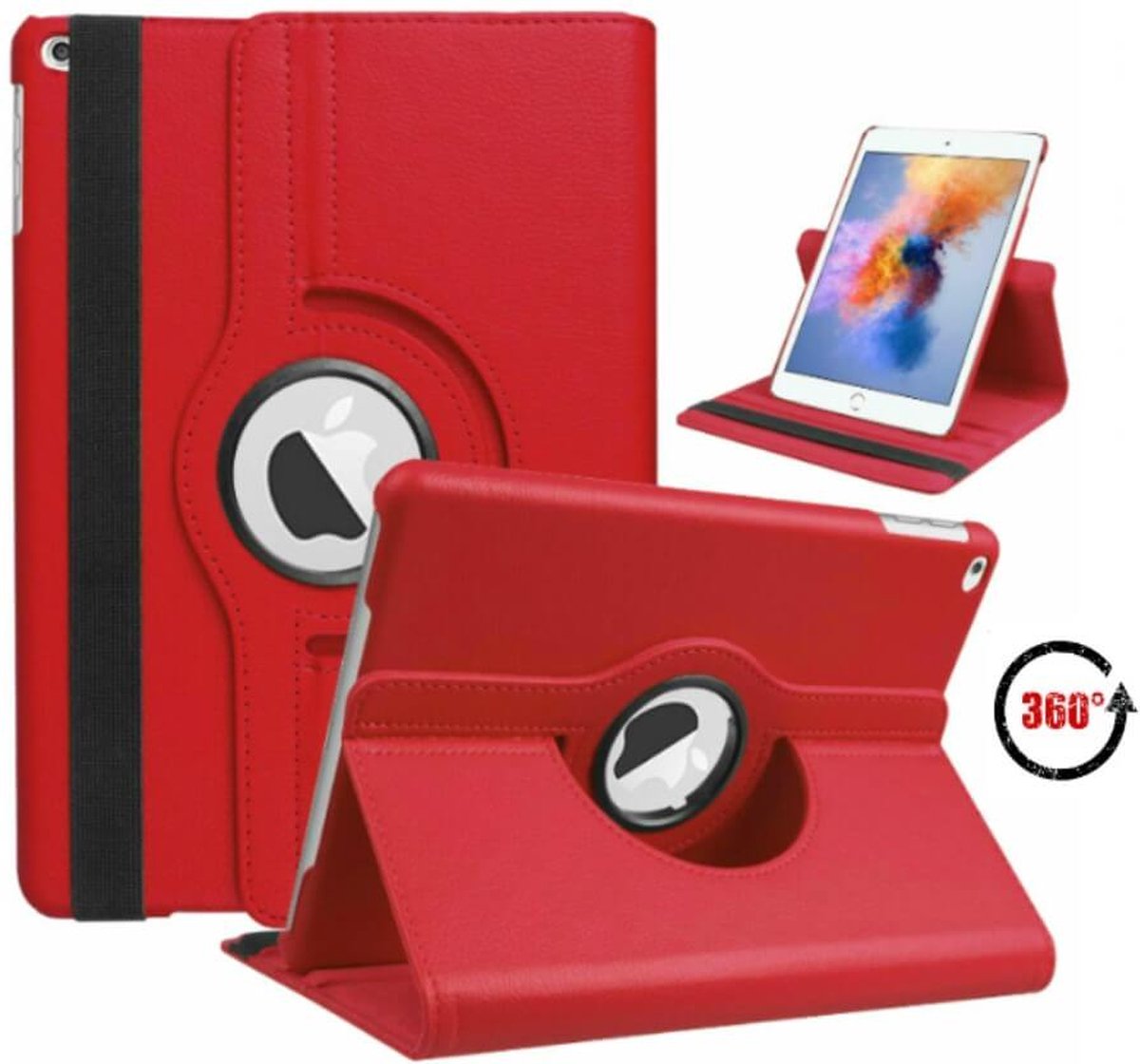 FONU 360 Boekmodel Hoes iPad 9 2021 / iPad 8 2020 / iPad 7 2019 - 10.2 inch Draaibaar - Rood