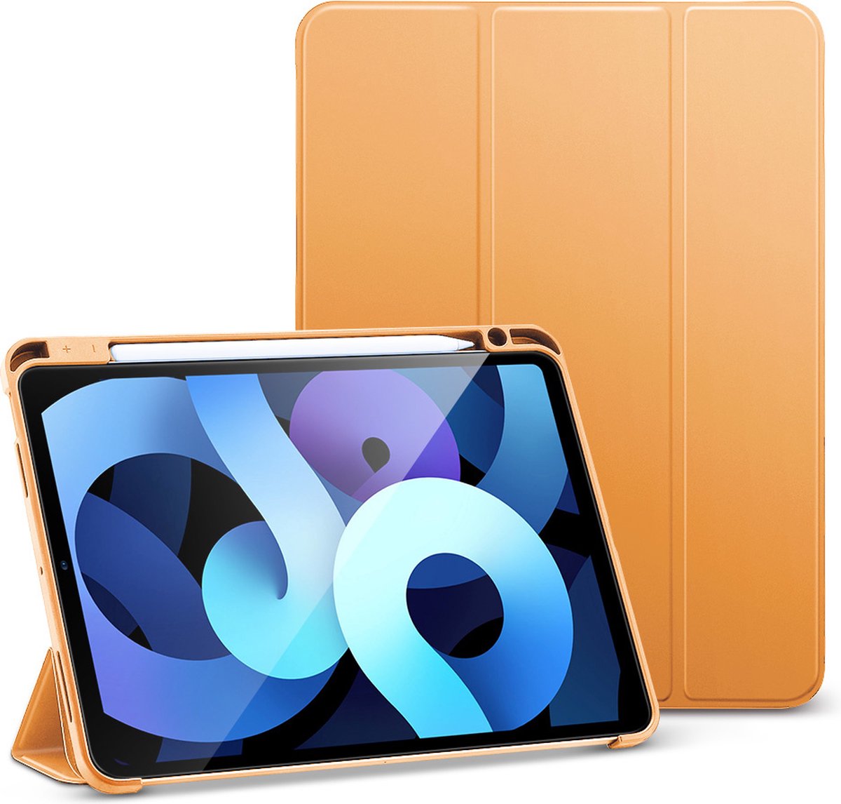 ESR Smartcase Hoes iPad Air 4 2020 - 10.9 inch - Zachte Binnenkant Pencilhouder - Papaya - Oranje