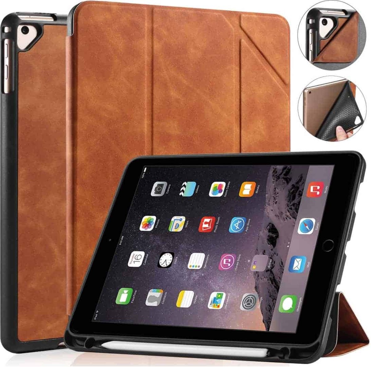 Smartcover Boekmodel Hoes iPad 2017 5e Gen / iPad 2018 6e Gen - 9.7 inch - Bruin