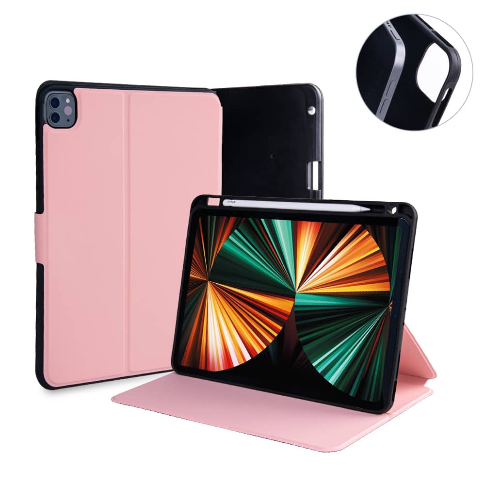 FONU SmartCover Hoes iPad Pro 12.9 2020 - 12.9 inch - Pencil Houder - Roze