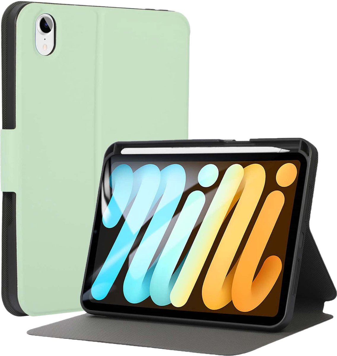 FONU SmartCover Folio Case iPad Mini 6 2021 - 8.3 inch - Pencilhouder - Licht - Groen