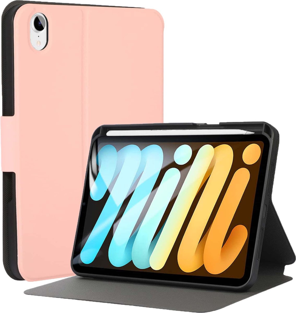 FONU SmartCover Folio Case iPad Mini 6 2021 - 8.3 inch - Pencilhouder - Roze