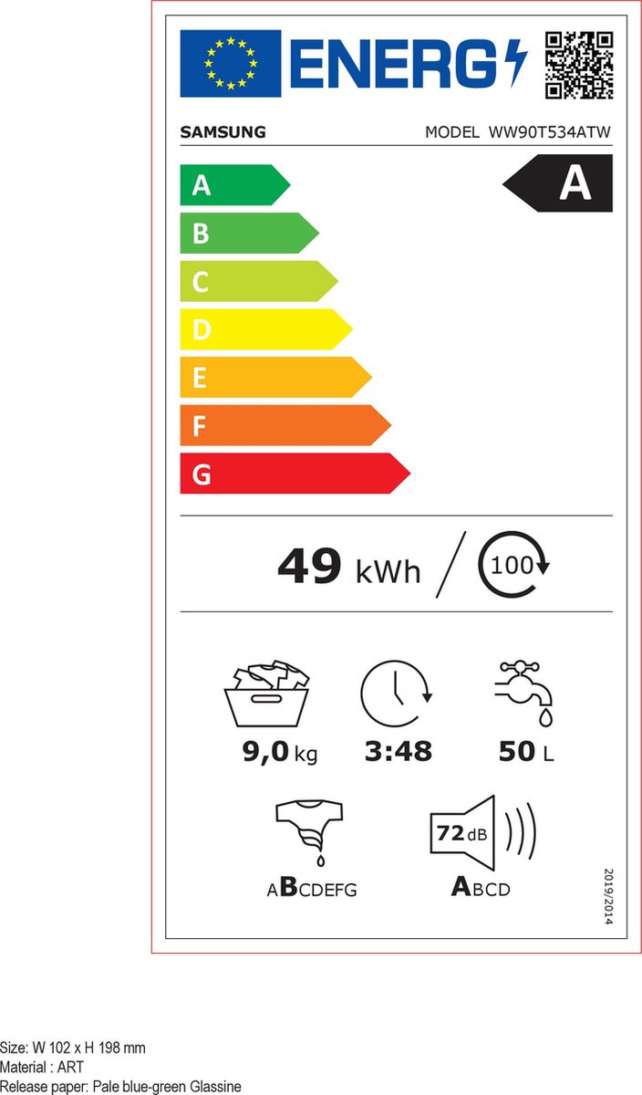 Samsung WW90T534ATW Autodose 5000-serie wasmachine