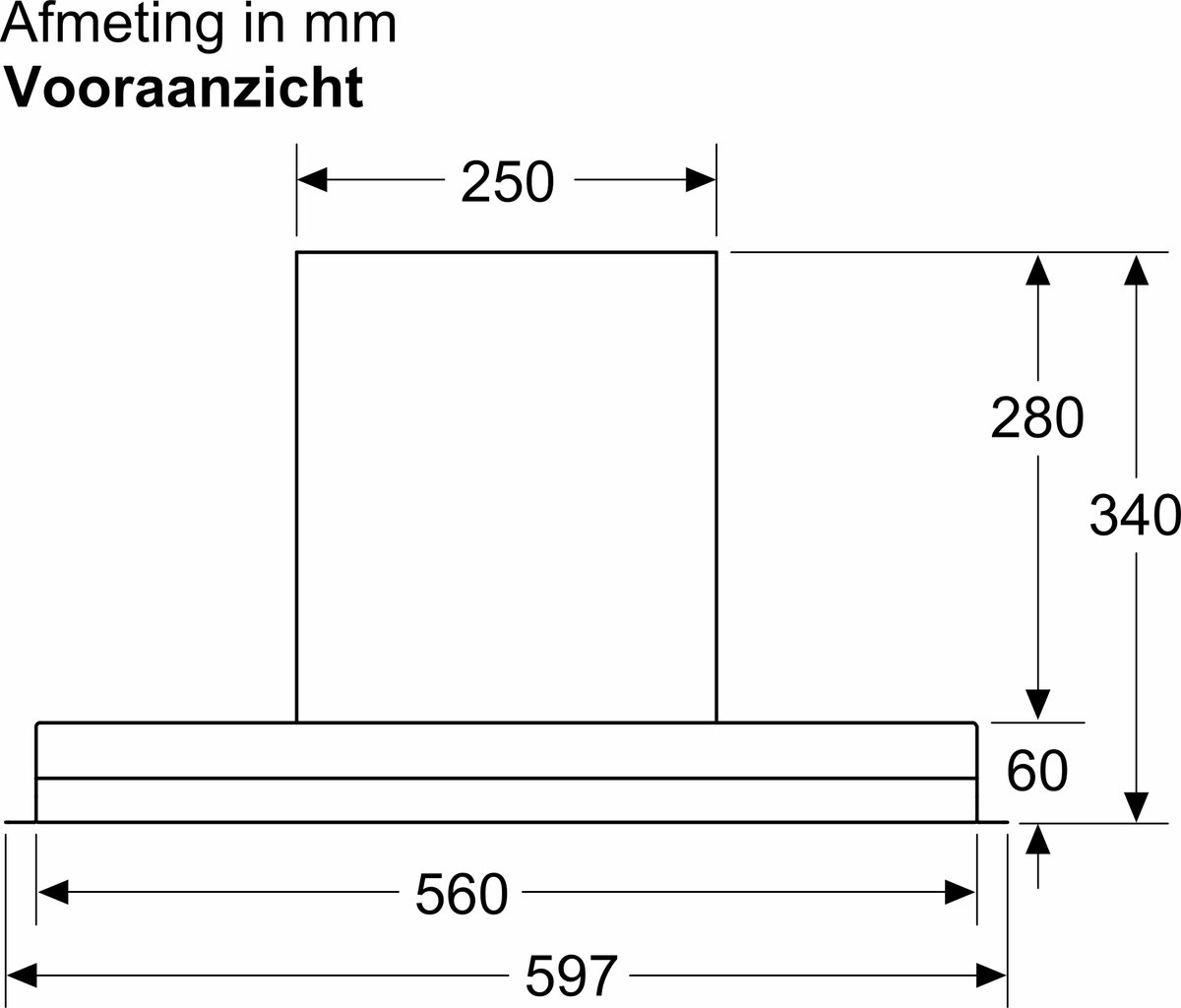 Bosch DBB67AM60 Serie 6 geintegreerde afzuigkap - Zwart