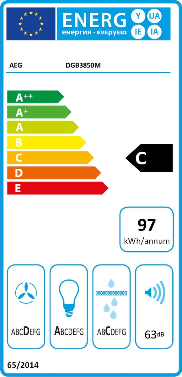 AEG DGB3850M afzuigunit - Silver