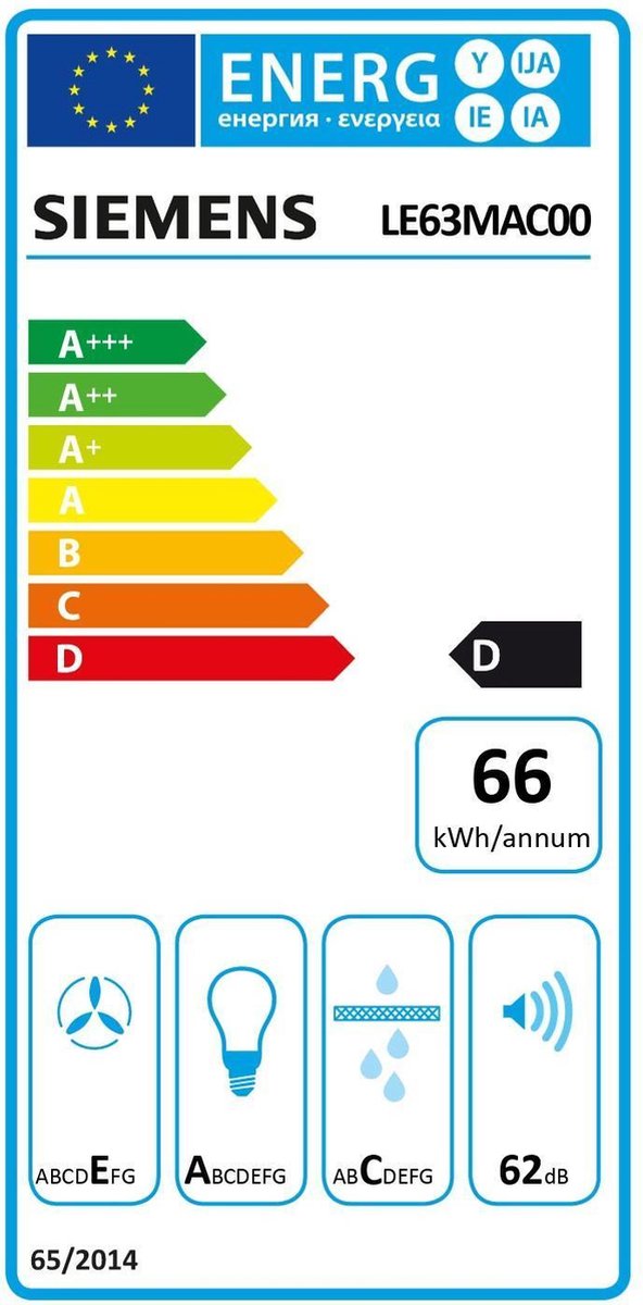 Siemens LE63MAC00 iQ100 geintegreerde afzuigkap - Silver