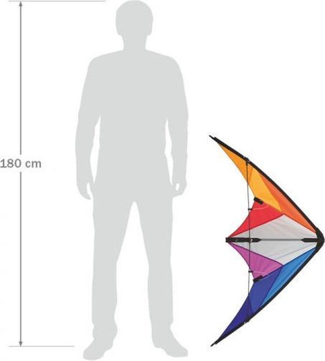 HQ Tweelijnsvlieger Calypso Ii Rainbow 110 Cm