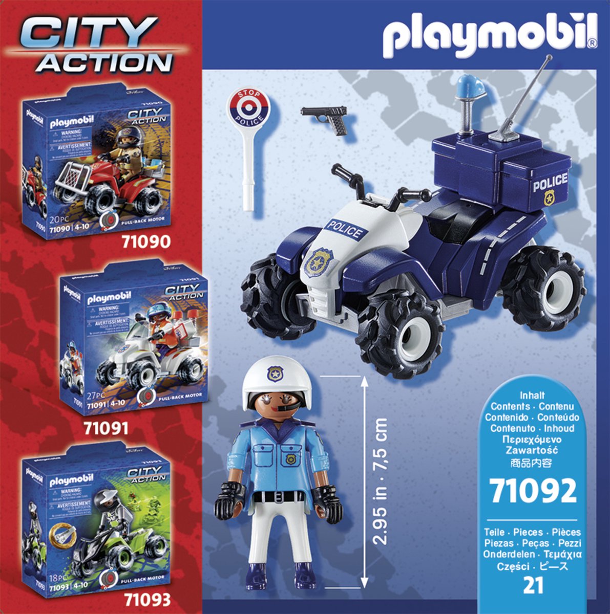 Top1Toys Playmobil 71092 Politie Speed Quad