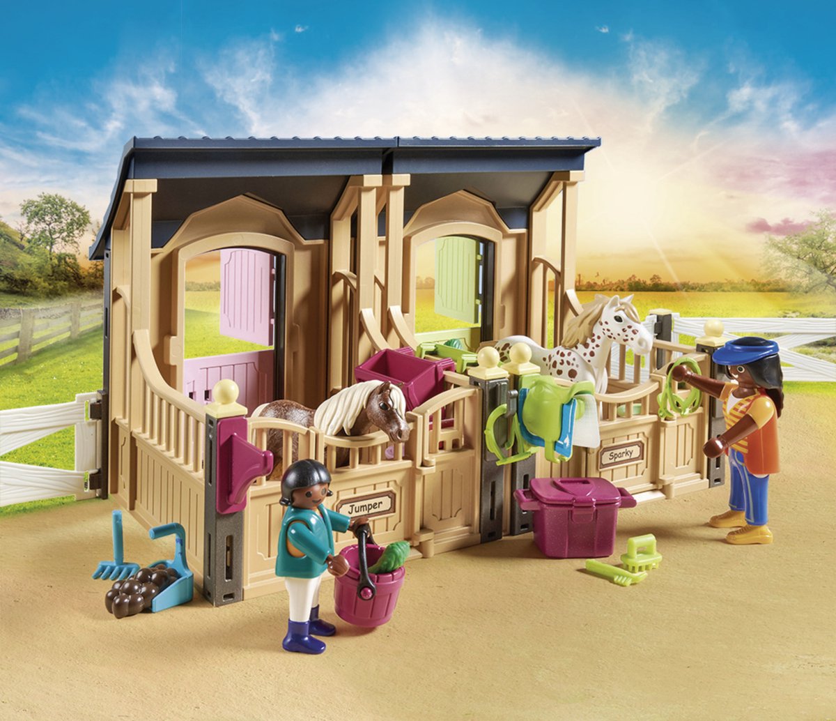 Playmobil Country Rijlessen met paardenboxen (70887)