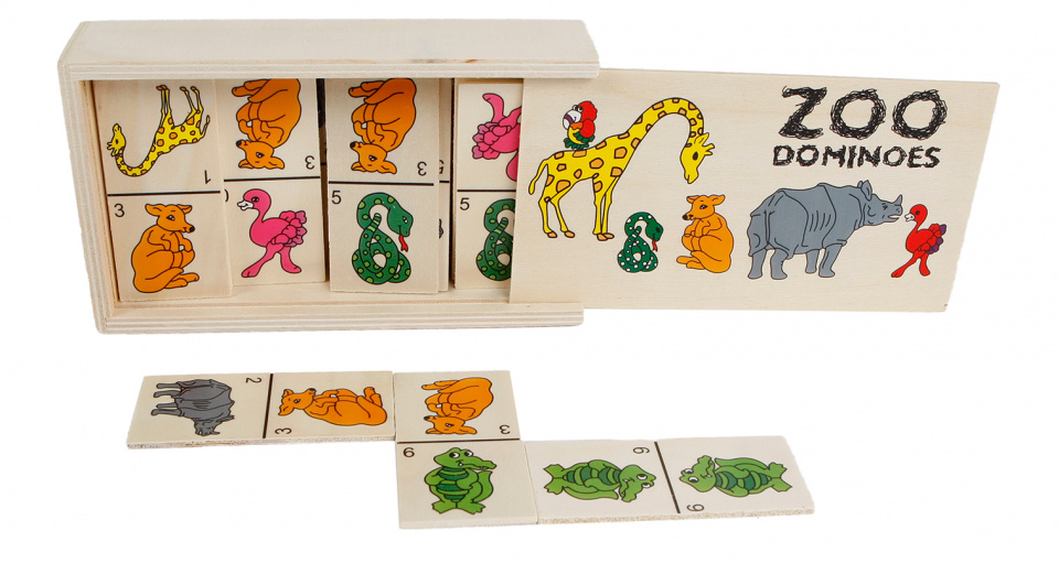 Toys Amsterdam Dominospel zoo dominos junior hout 28-delig