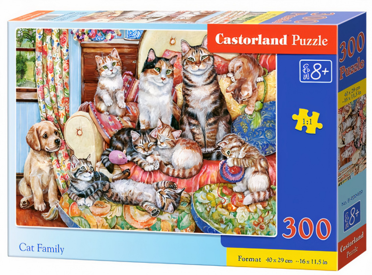 Castorland Legpuzzel cat family junior 40 x 29 cm 300-delig