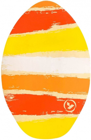 Yello Skimboard stripes junior 50 x 76 cm hout rood/oranje/geel