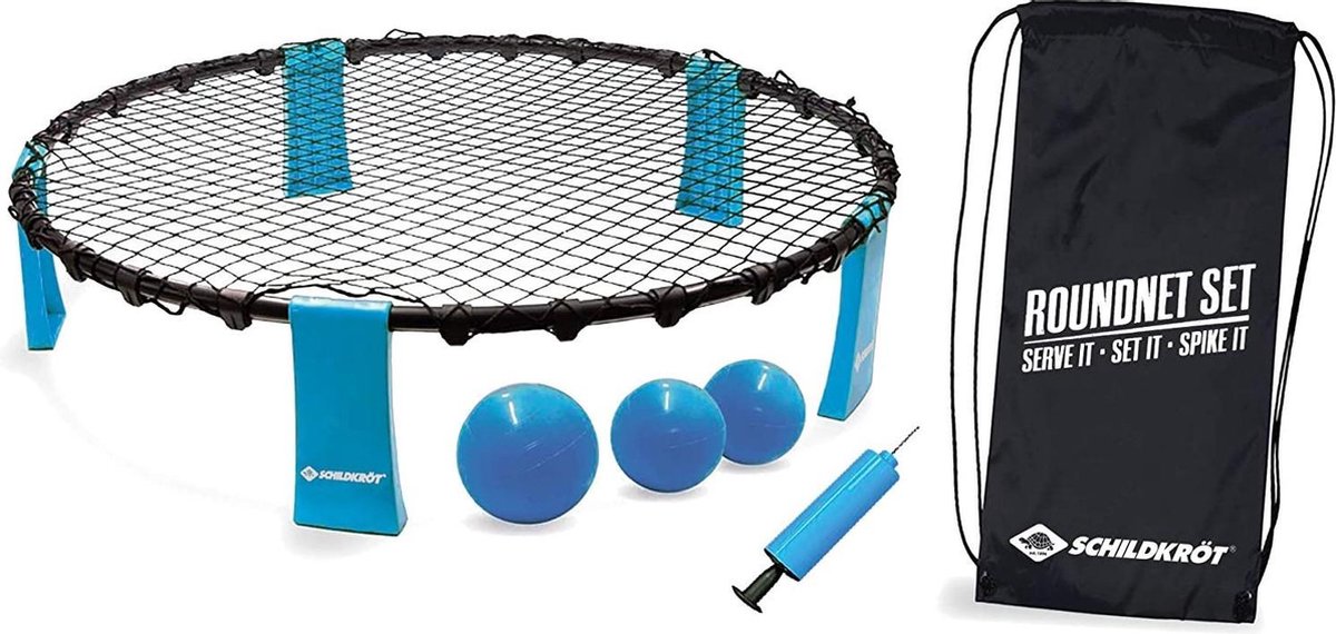 Schildkröt Roundnet set 90 cm polyester/zwart 6-delig - Blauw