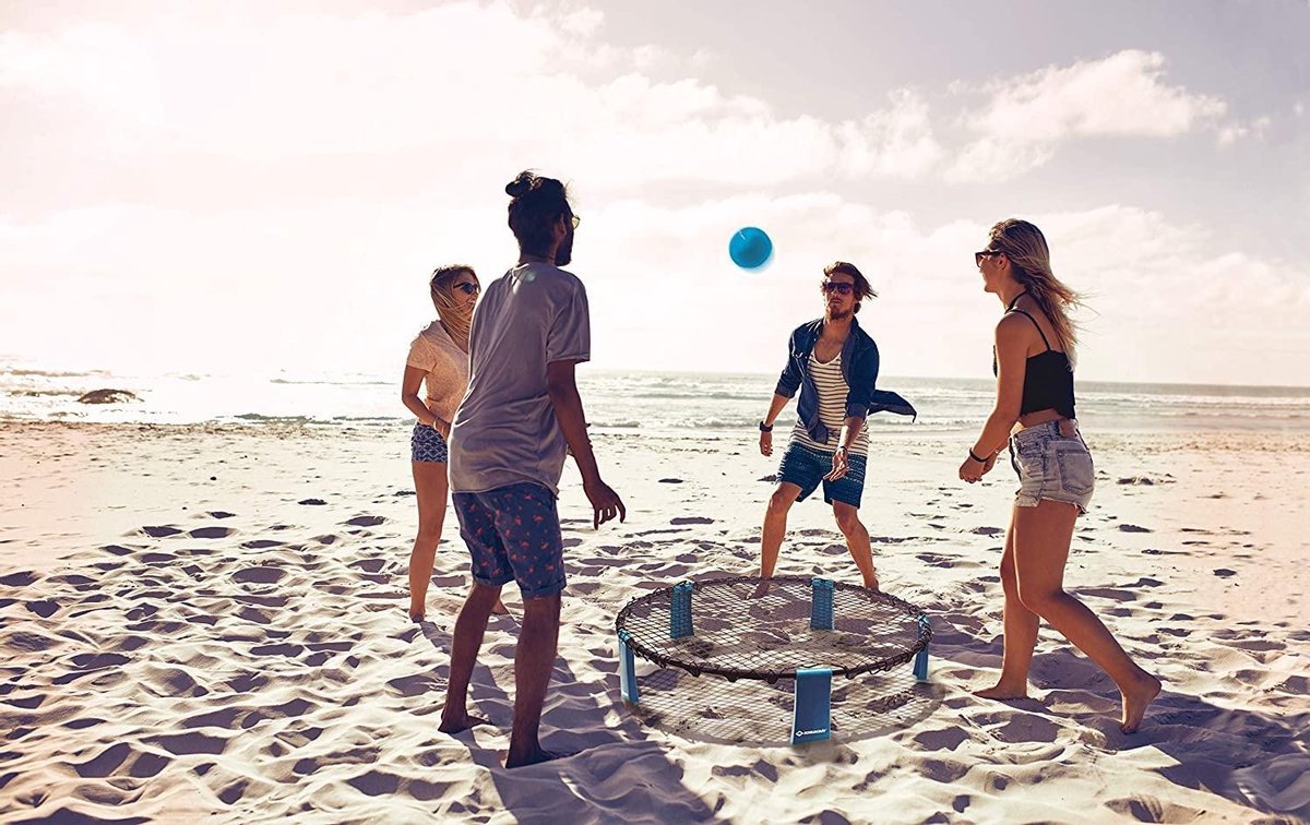 Schildkröt Roundnet set 90 cm polyester/zwart 6-delig - Blauw