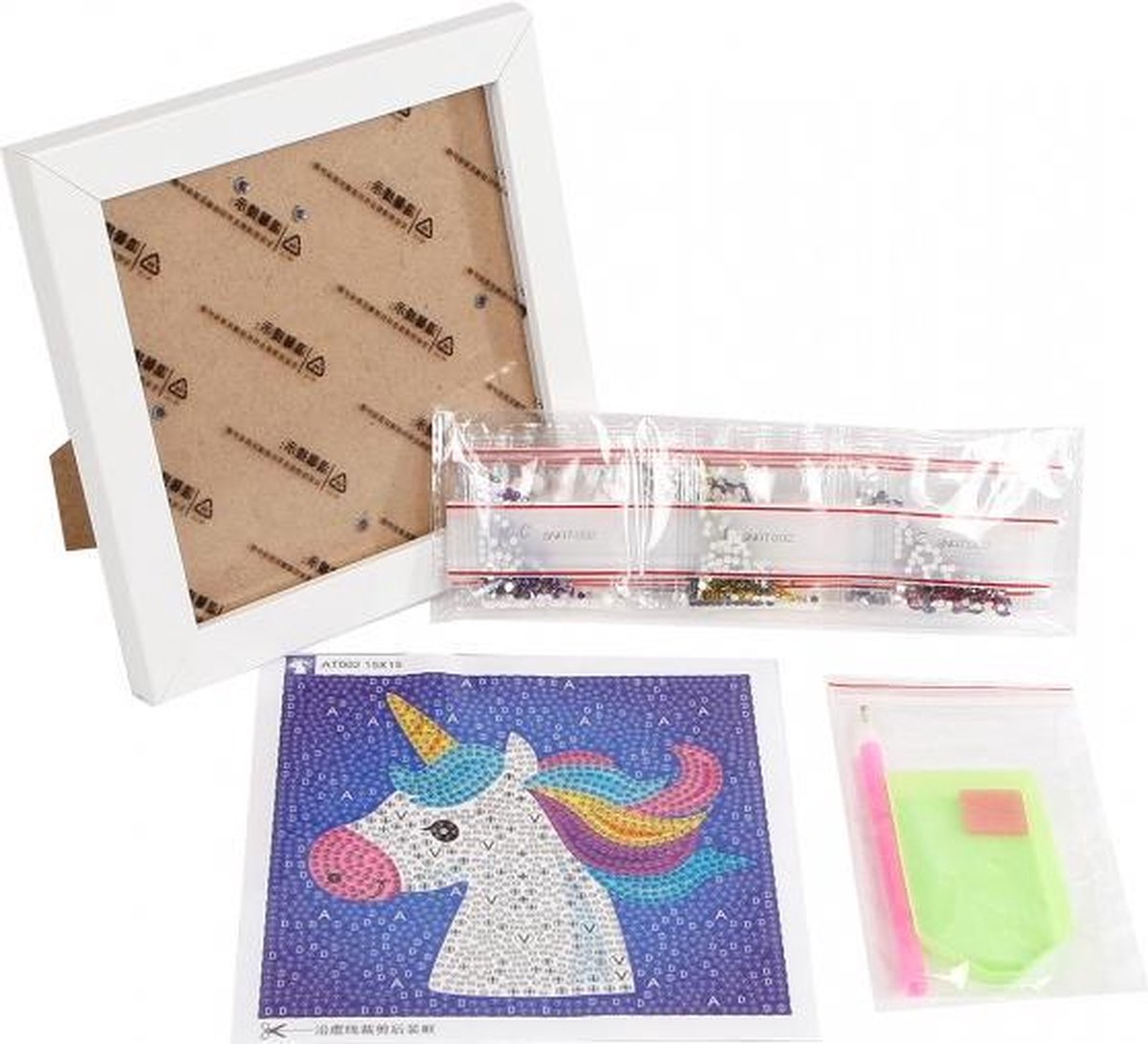 Toys Amsterdam Knutselset diamond painting 18 cm hout/papier 3-delig