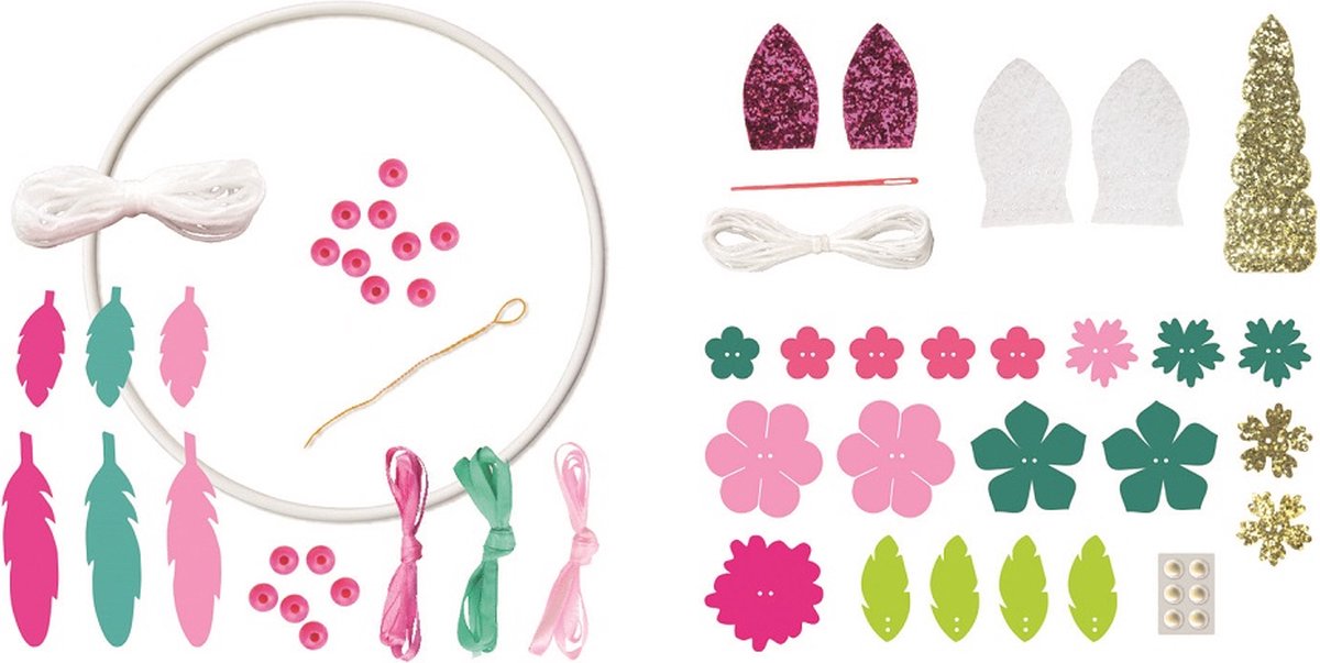 Lena Dromenvanger eenhoorn meisjes 21 cm 9-delig - Roze