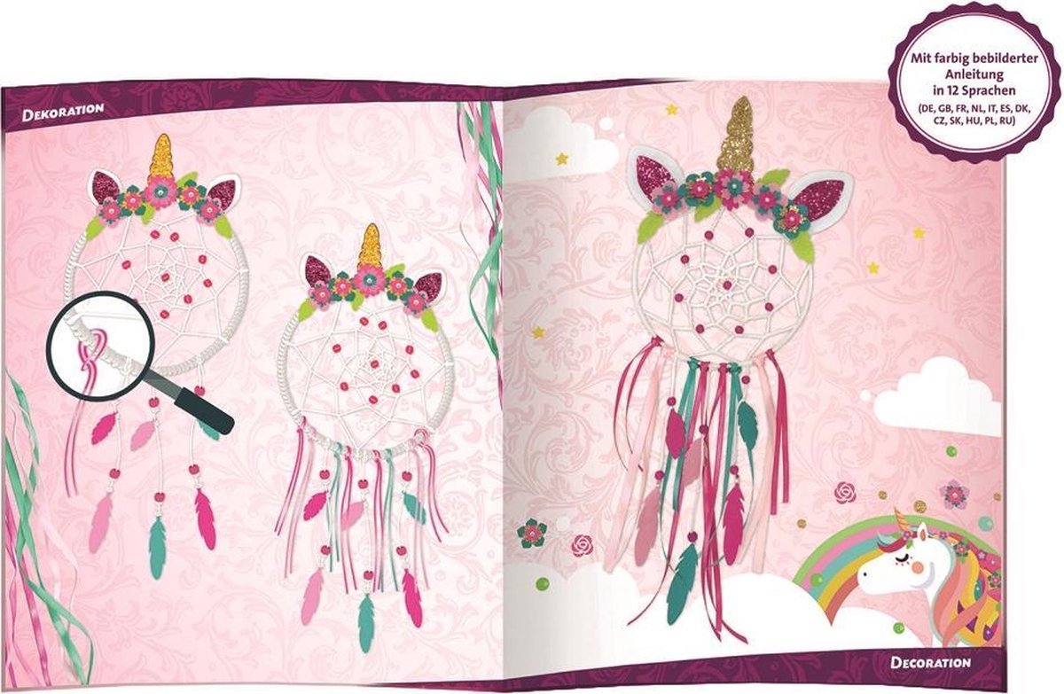 Lena Dromenvanger eenhoorn meisjes 21 cm 9-delig - Roze