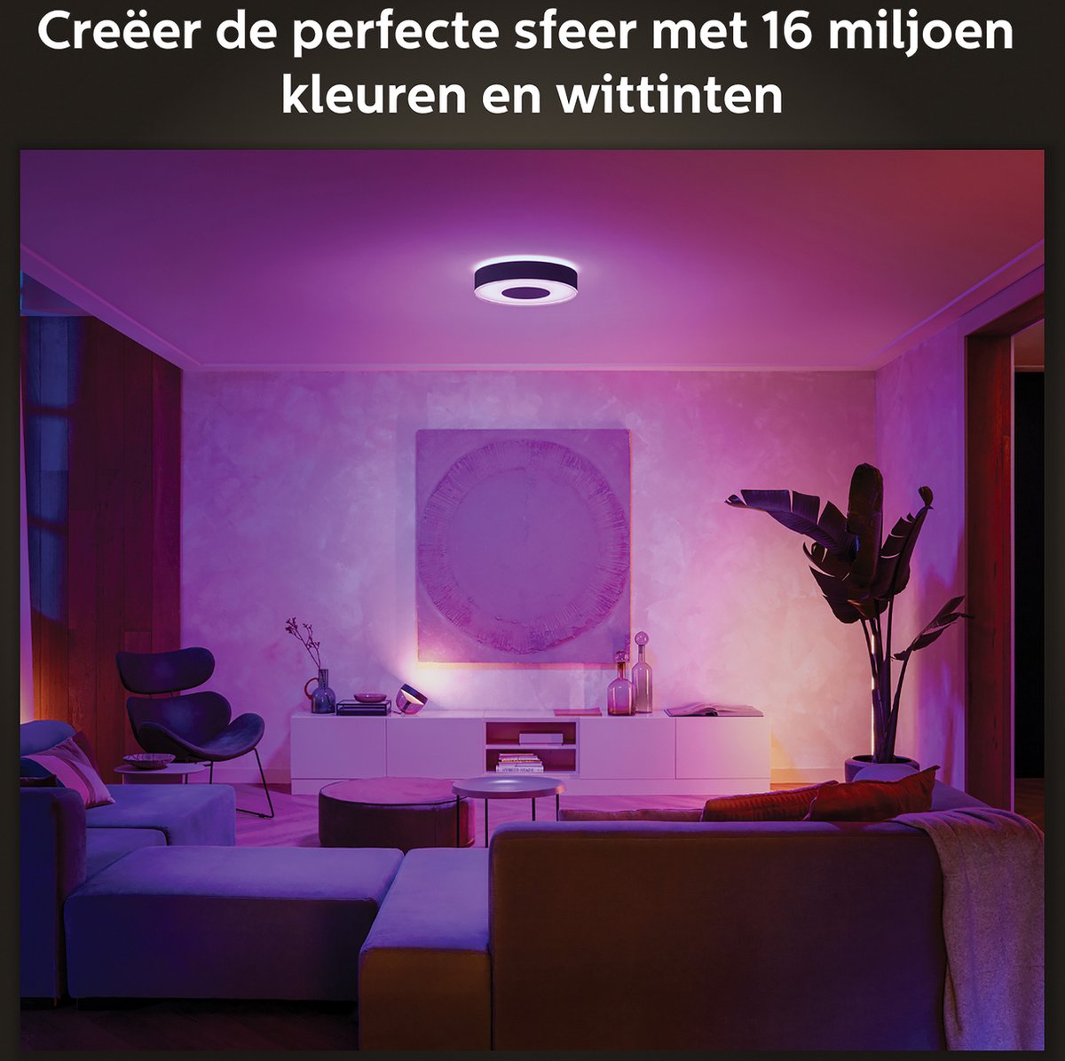 Philips Infuse Plafondlamp WACA 42 cm - Zwart
