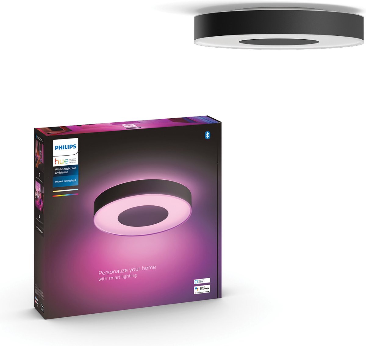 Philips Infuse Plafondlamp WACA 42 cm - Zwart