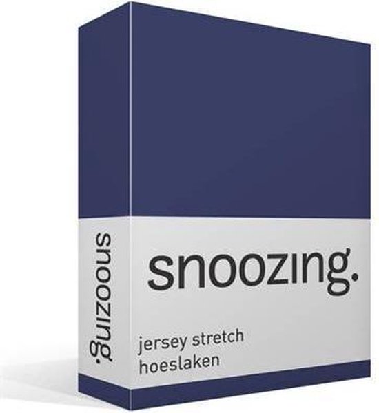 Snoozing Jersey Stretch - Hoeslaken - 90/100x200/220/210 - Navy - Blauw