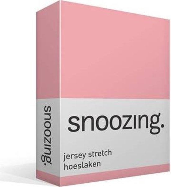 Snoozing Jersey Stretch - Hoeslaken - 70/80x200/220/210 - - Roze