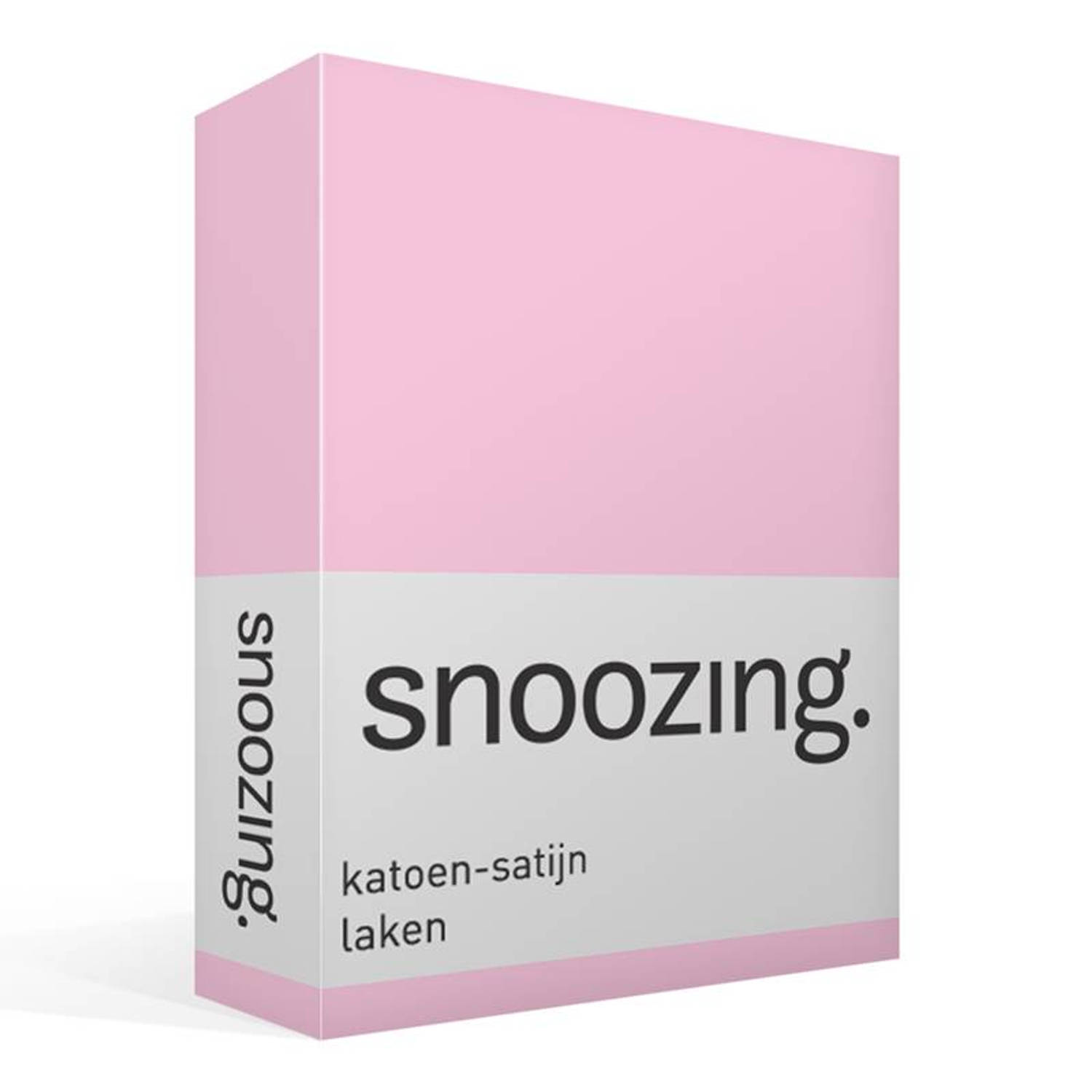 Snoozing - Katoen-satijn - Laken - Eenpersoons - 240x260 - - Roze