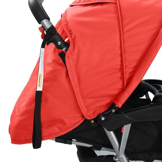Vidaxl Kinderwagen Dubbel Staal En - Rood