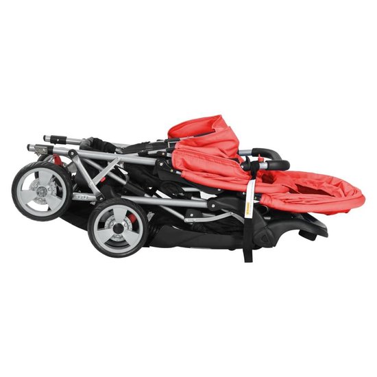 Vidaxl Kinderwagen Dubbel Staal En - Rood