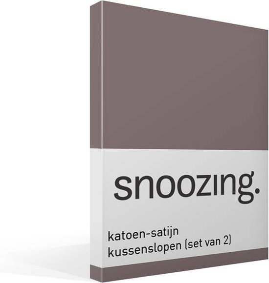 Snoozing Katoen-satijn Kussenslopen (Set Van 2) - 100% Katoen-satijn - 40x60 Cm - Kindermaat - Taupe