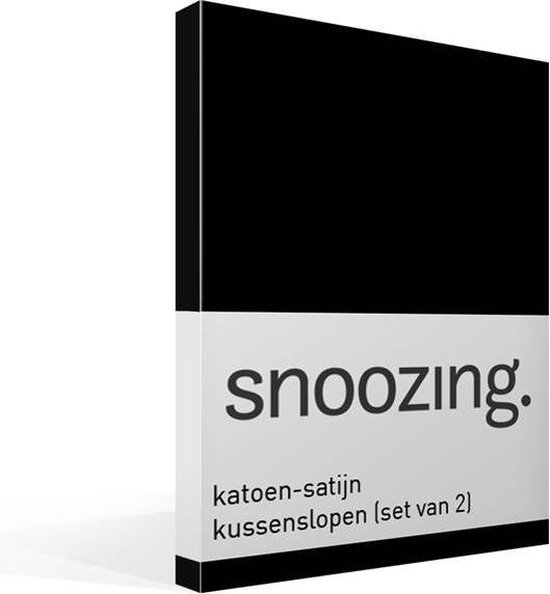 Snoozing Katoen-satijn Kussenslopen (Set Van 2) - 100% Katoen-satijn - 40x60 Cm - Kindermaat - - Zwart