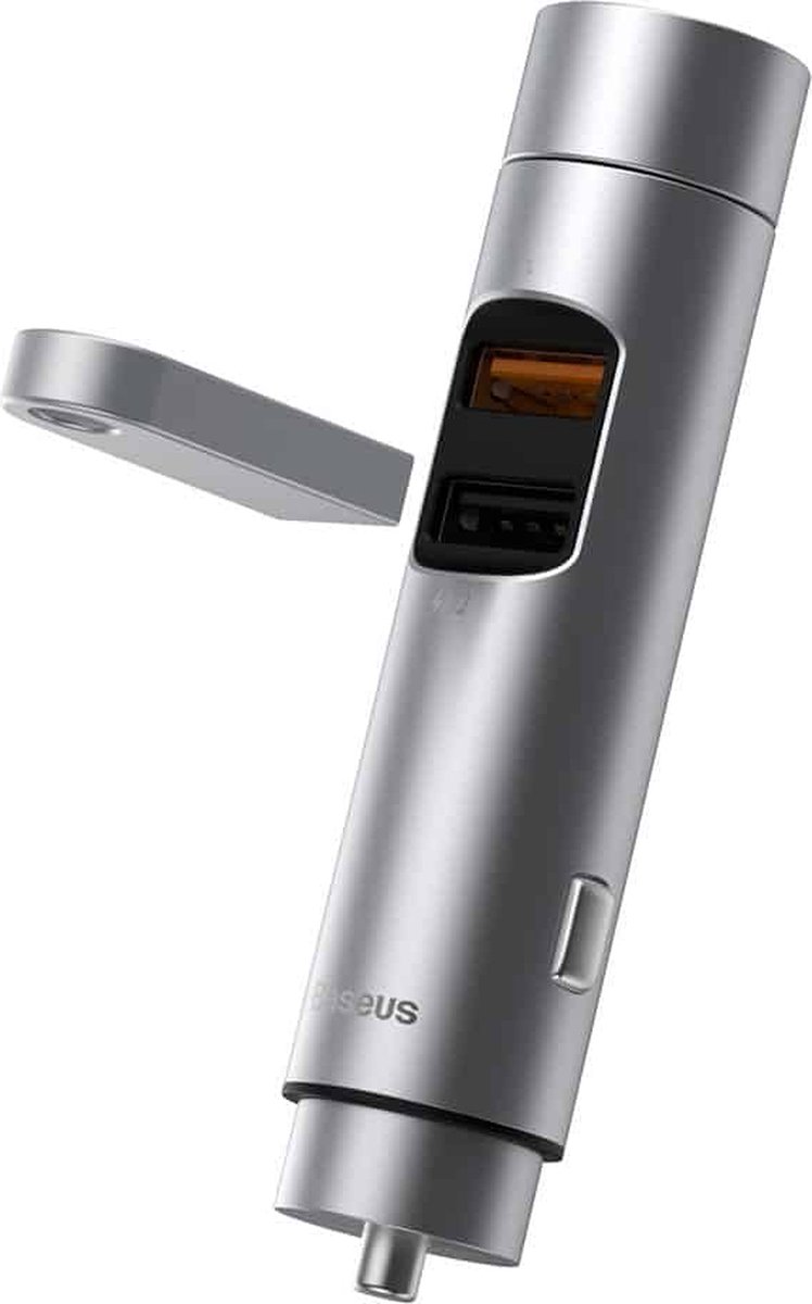 Baseus Bluetooth 5.0 FM Transmitter - 2x USB 3A - 18W Fast Charging Compatible Zilver