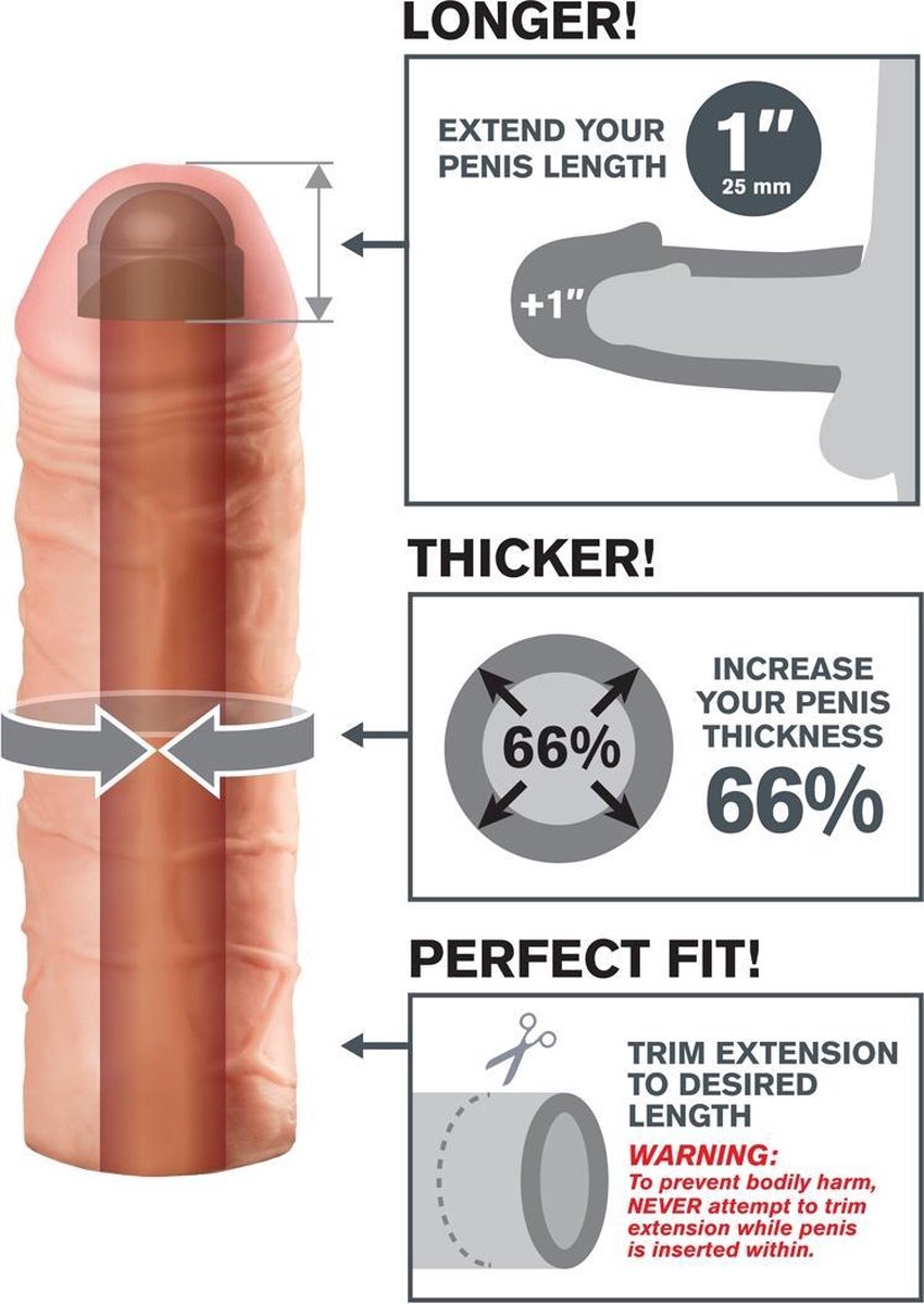 Fantasy X-tensions Mega 25 mm penisverlenger - Beige