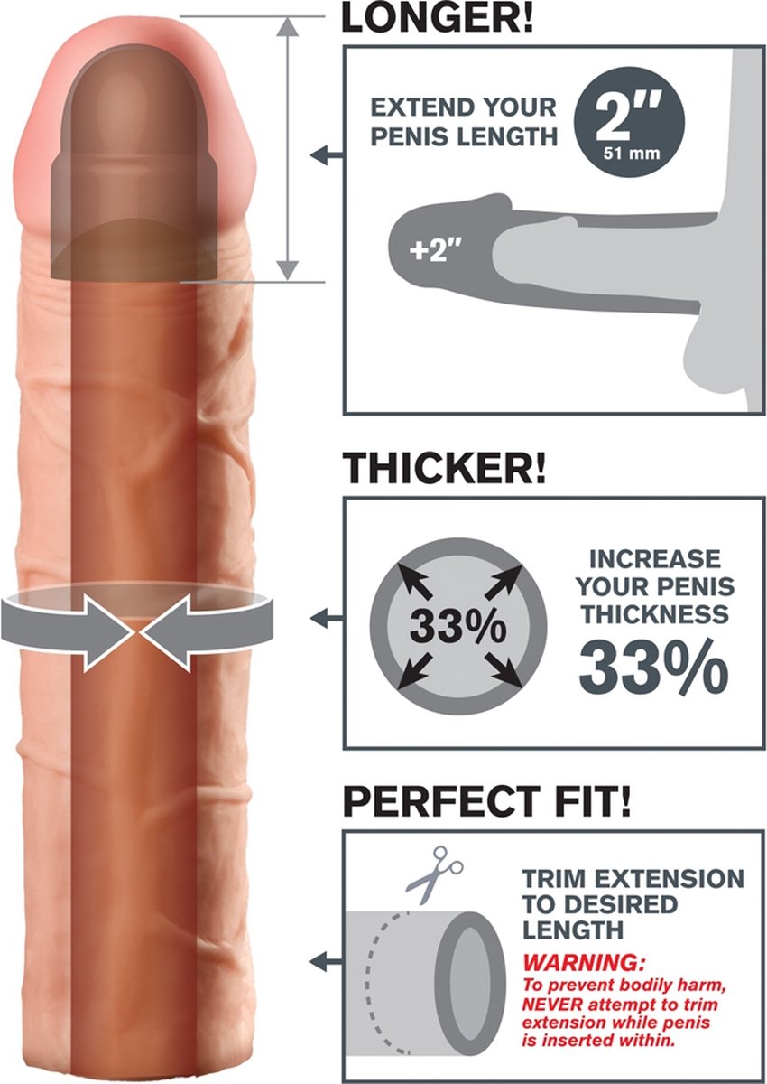 Fantasy X-tensions Perfecte 51 mm penisverlenger - Beige