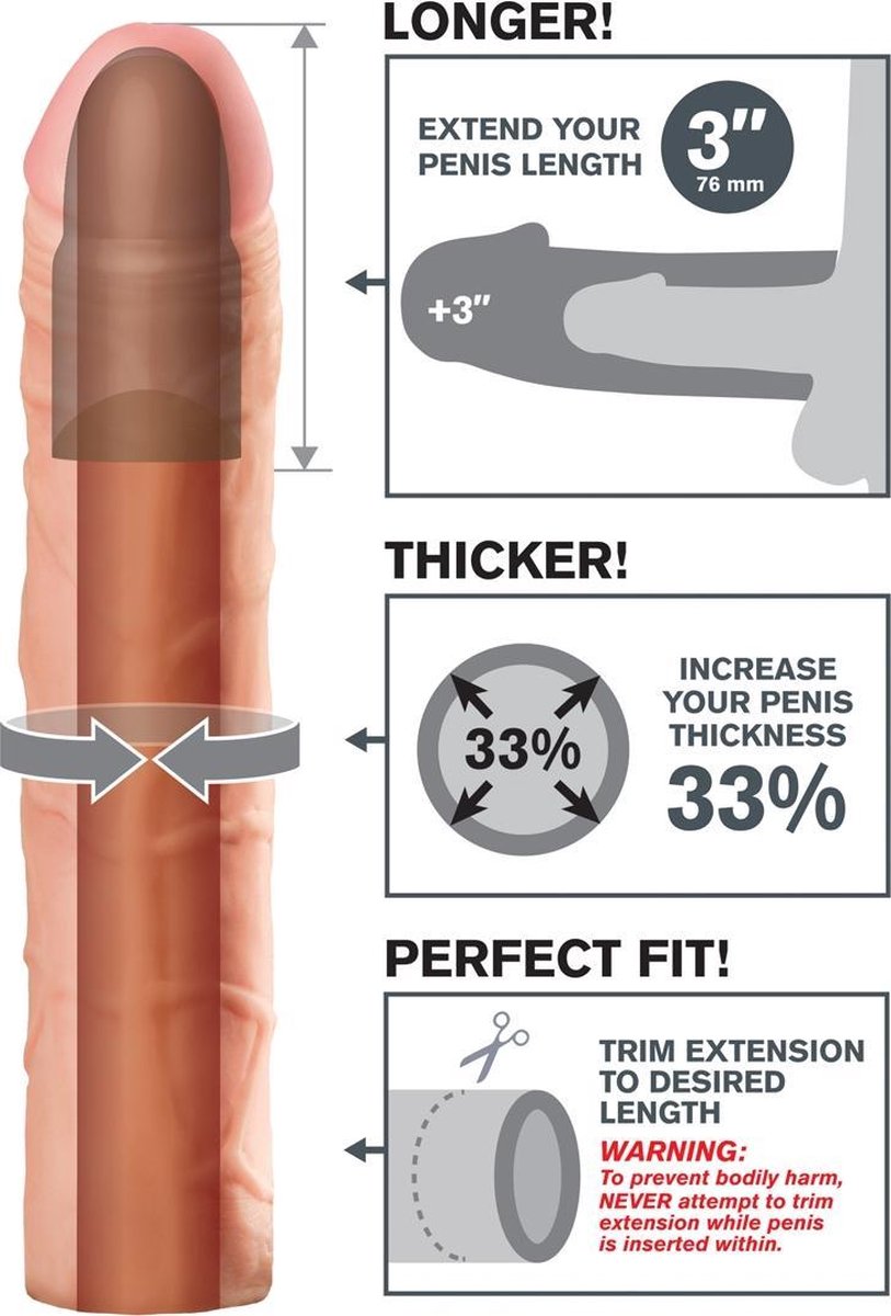 Fantasy X-tensions Perfecte 76 mm penisverlenger - Beige