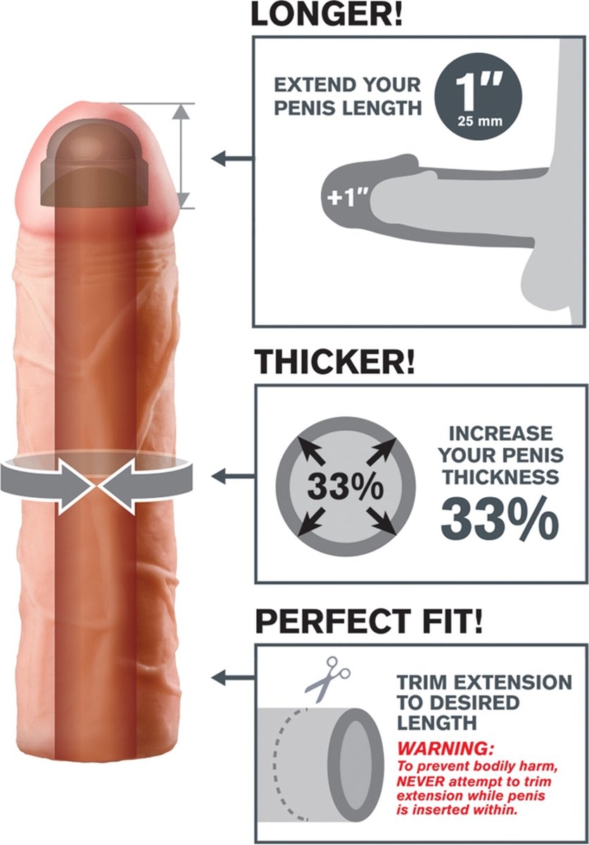 Fantasy X-tensions Perfecte 25 mm penisverlenger - Beige