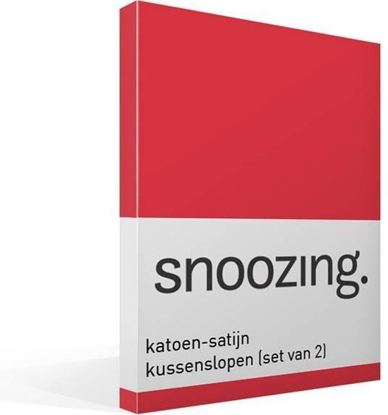 Snoozing Katoen-satijn Kussenslopen (Set Van 2) - 100% Katoen-satijn - 40x60 Cm - Kindermaat - - Rood