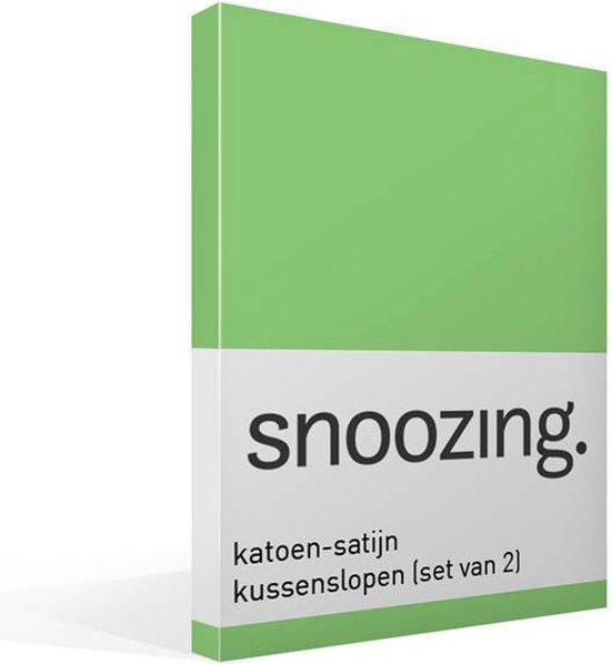 Snoozing Katoen-satijn Kussenslopen (Set Van 2) - 100% Katoen-satijn - 40x60 Cm - Kindermaat - Lime - Groen